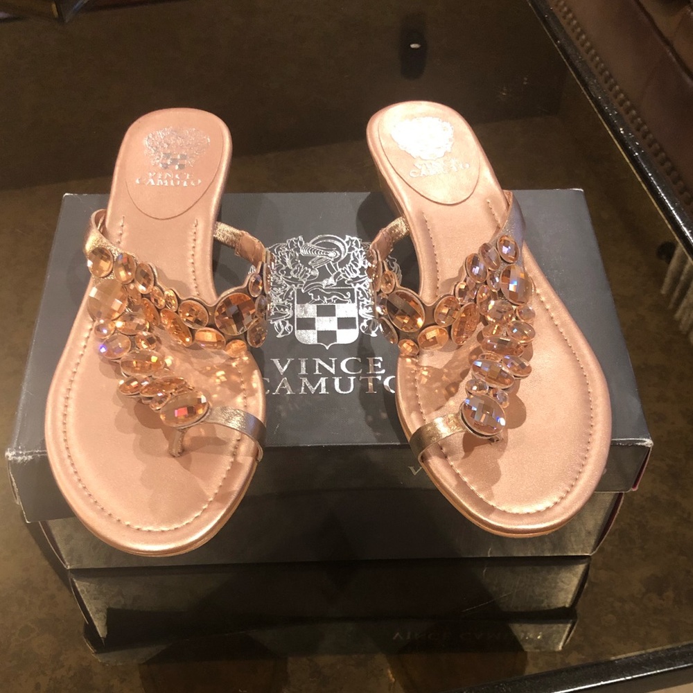 Vince Camuto rose gold sandals size 10